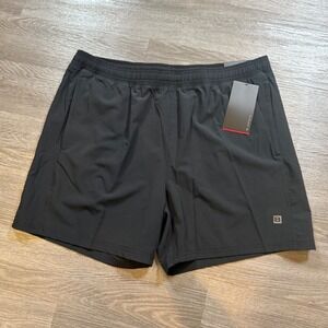 Layer 8 Mens Qwick-Dry Training Shorts Black XL L43377 6 Inch Inseam NWT